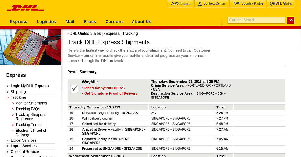 How To Track Dhl Express Shipments Using Dhl Tracking Numbers World Of Wordpress