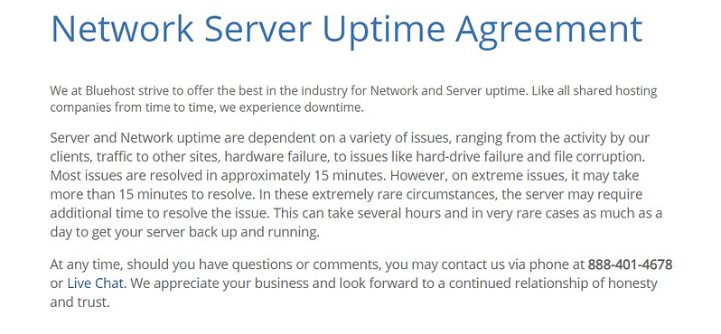 bluehost network server uptime agreement.png