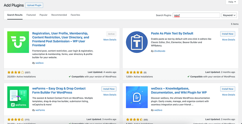 this is a screenshot of wpuf installation.png